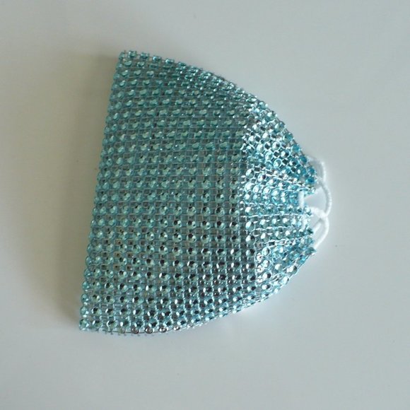 ❤️ NEW 2 Torquoise Stud Face Mask Beautiful Glam - Picture 3 of 3